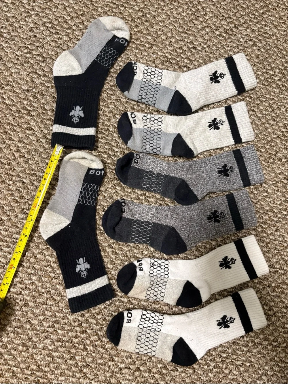 Performance Crew Socks - Black, Gray & White - Bombas - child size